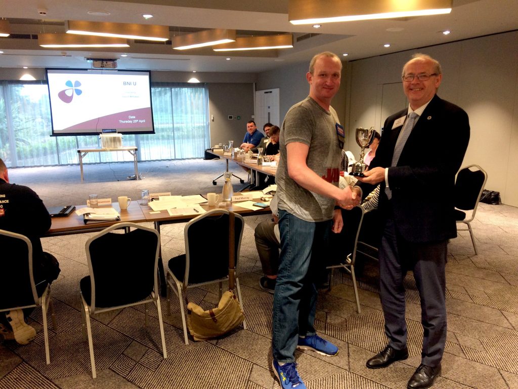 Being presented with the Pride of BNI 2019